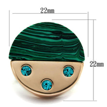 Load image into Gallery viewer, TK2986 - IP Rose Gold(Ion Plating) Stainless Steel Ring with Synthetic MALACHITE in Emerald