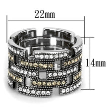 Load image into Gallery viewer, TK2987 - High polished (no plating) Stainless Steel Ring with Top Grade Crystal  in Multi Color