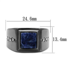 Load image into Gallery viewer, TK3006 - IP Light Black  (IP Gun) Stainless Steel Ring with Blue Sand  in Montana