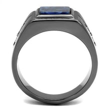 Load image into Gallery viewer, TK3006 - IP Light Black  (IP Gun) Stainless Steel Ring with Blue Sand  in Montana