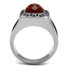 Load image into Gallery viewer, TK3007 - High polished (no plating) Stainless Steel Ring with Semi-Precious Agate in Siam