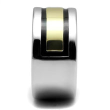 Load image into Gallery viewer, TK3008 - Two-Tone IP Gold (Ion Plating) Stainless Steel Ring with Epoxy  in Jet