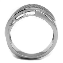 Load image into Gallery viewer, TK3010 - High polished (no plating) Stainless Steel Ring with Epoxy  in Jet