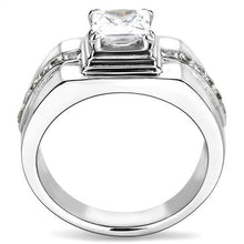 Load image into Gallery viewer, TK3011 - High polished (no plating) Stainless Steel Ring with AAA Grade CZ  in Clear