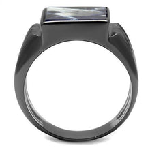 Load image into Gallery viewer, TK3012 - IP Light Black  (IP Gun) Stainless Steel Ring with Semi-Precious Sodalite in Capri Blue