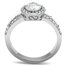 Load image into Gallery viewer, TK3021 - High polished (no plating) Stainless Steel Ring with AAA Grade CZ  in Clear