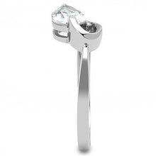 Load image into Gallery viewer, TK3022 - High polished (no plating) Stainless Steel Ring with AAA Grade CZ  in Clear