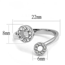 Load image into Gallery viewer, TK3025 - High polished (no plating) Stainless Steel Ring with Top Grade Crystal  in Clear