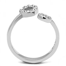 Load image into Gallery viewer, TK3025 - High polished (no plating) Stainless Steel Ring with Top Grade Crystal  in Clear