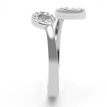 Load image into Gallery viewer, TK3025 - High polished (no plating) Stainless Steel Ring with Top Grade Crystal  in Clear