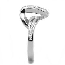 Load image into Gallery viewer, TK3026 - High polished (no plating) Stainless Steel Ring with Top Grade Crystal  in Clear