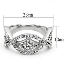 Load image into Gallery viewer, TK3027 - High polished (no plating) Stainless Steel Ring with Top Grade Crystal  in Clear