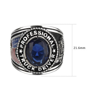 TK30320 - Trucker Ring in Montana Blue