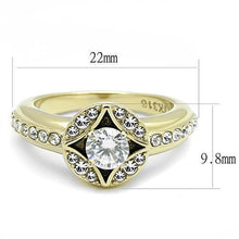 Load image into Gallery viewer, TK3034 - IP Gold(Ion Plating) Stainless Steel Ring with AAA Grade CZ  in Clear