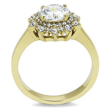 Load image into Gallery viewer, TK3035 - IP Gold(Ion Plating) Stainless Steel Ring with AAA Grade CZ  in Clear