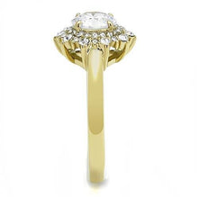 Load image into Gallery viewer, TK3035 - IP Gold(Ion Plating) Stainless Steel Ring with AAA Grade CZ  in Clear