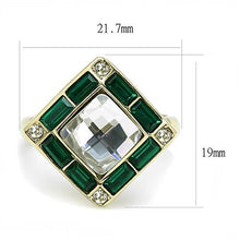 Load image into Gallery viewer, TK3036 - IP Gold(Ion Plating) Stainless Steel Ring with Synthetic Synthetic Glass in Clear