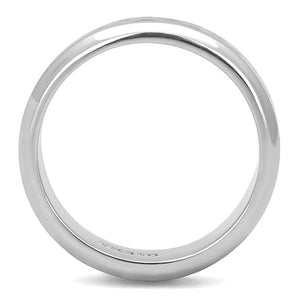 TK3061 - High polished (no plating) Stainless Steel Ring with Epoxy  in Jet