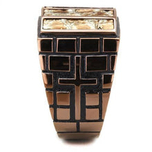 Load image into Gallery viewer, TK3077 - IP Coffee light Stainless Steel Ring with Leather  in Multi Color