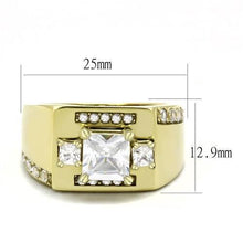 Load image into Gallery viewer, TK3078 - IP Gold(Ion Plating) Stainless Steel Ring with AAA Grade CZ  in Clear