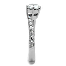 Load image into Gallery viewer, TK3094 - High polished (no plating) Stainless Steel Ring with AAA Grade CZ  in Clear