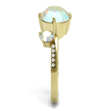 Load image into Gallery viewer, TK3095 - IP Gold(Ion Plating) Stainless Steel Ring with Top Grade Crystal  in Multi Color