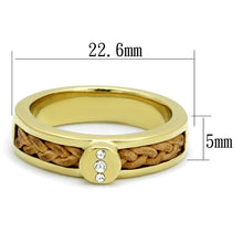 Load image into Gallery viewer, TK3096 - IP Gold(Ion Plating) Stainless Steel Ring with Top Grade Crystal  in Clear