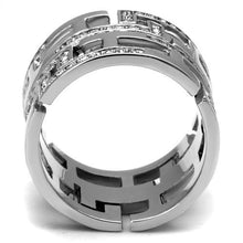 Load image into Gallery viewer, TK3105 - High polished (no plating) Stainless Steel Ring with Top Grade Crystal  in Clear