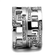 Load image into Gallery viewer, TK3105 - High polished (no plating) Stainless Steel Ring with Top Grade Crystal  in Clear