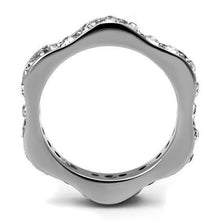 Load image into Gallery viewer, TK3106 - High polished (no plating) Stainless Steel Ring with Top Grade Crystal  in Clear