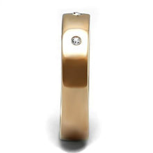 Load image into Gallery viewer, TK3107 - IP Rose Gold(Ion Plating) Stainless Steel Ring with Top Grade Crystal  in Clear