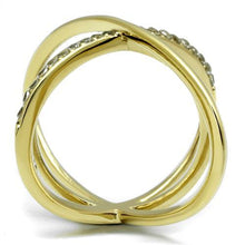 Load image into Gallery viewer, TK3109 - IP Gold(Ion Plating) Stainless Steel Ring with AAA Grade CZ  in Clear