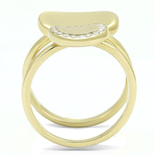 Load image into Gallery viewer, TK3121 - IP Gold(Ion Plating) Stainless Steel Ring with AAA Grade CZ  in Clear