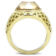 Load image into Gallery viewer, TK3122 - IP Gold(Ion Plating) Stainless Steel Ring with AAA Grade CZ  in Champagne