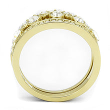 Load image into Gallery viewer, TK3123 - IP Gold(Ion Plating) Stainless Steel Ring with Top Grade Crystal  in Clear