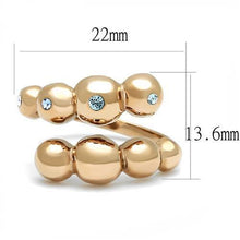 Load image into Gallery viewer, TK3131 - IP Rose Gold(Ion Plating) Stainless Steel Ring with Top Grade Crystal  in Sea Blue