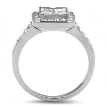 Load image into Gallery viewer, TK3137 - High polished (no plating) Stainless Steel Ring with AAA Grade CZ  in Clear