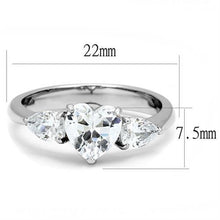 Load image into Gallery viewer, TK3138 - High polished (no plating) Stainless Steel Ring with AAA Grade CZ  in Clear