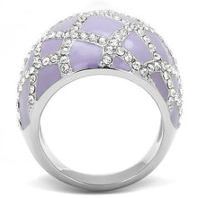 Load image into Gallery viewer, TK3143 - High polished (no plating) Stainless Steel Ring with Top Grade Crystal  in Clear