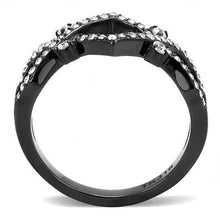 Load image into Gallery viewer, TK3165 - IP Black(Ion Plating) Stainless Steel Ring with AAA Grade CZ  in Clear