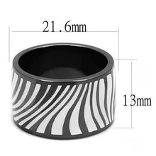 Load image into Gallery viewer, TK3171 - IP Light Black  (IP Gun) Stainless Steel Ring with Epoxy  in White