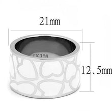 Load image into Gallery viewer, TK3172 - High polished (no plating) Stainless Steel Ring with Epoxy  in White