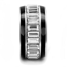 Load image into Gallery viewer, TK3173 - High polished (no plating) Stainless Steel Ring with Top Grade Crystal  in Clear