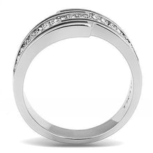 Load image into Gallery viewer, TK3174 - High polished (no plating) Stainless Steel Ring with Top Grade Crystal  in Clear