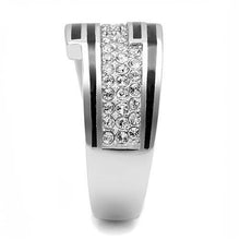 Load image into Gallery viewer, TK3174 - High polished (no plating) Stainless Steel Ring with Top Grade Crystal  in Clear