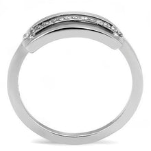 Load image into Gallery viewer, TK3177 - High polished (no plating) Stainless Steel Ring with AAA Grade CZ  in Clear