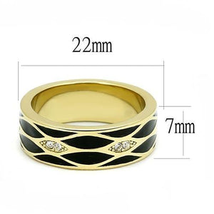 TK3182 - IP Gold(Ion Plating) Stainless Steel Ring with Top Grade Crystal  in Clear