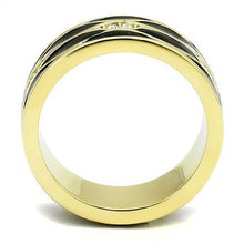 Load image into Gallery viewer, TK3182 - IP Gold(Ion Plating) Stainless Steel Ring with Top Grade Crystal  in Clear