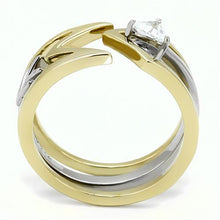 Load image into Gallery viewer, TK3183 - Two-Tone IP Gold (Ion Plating) Stainless Steel Ring with AAA Grade CZ  in Clear