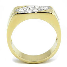 Load image into Gallery viewer, TK3186 - Two-Tone IP Gold (Ion Plating) Stainless Steel Ring with Top Grade Crystal  in Clear